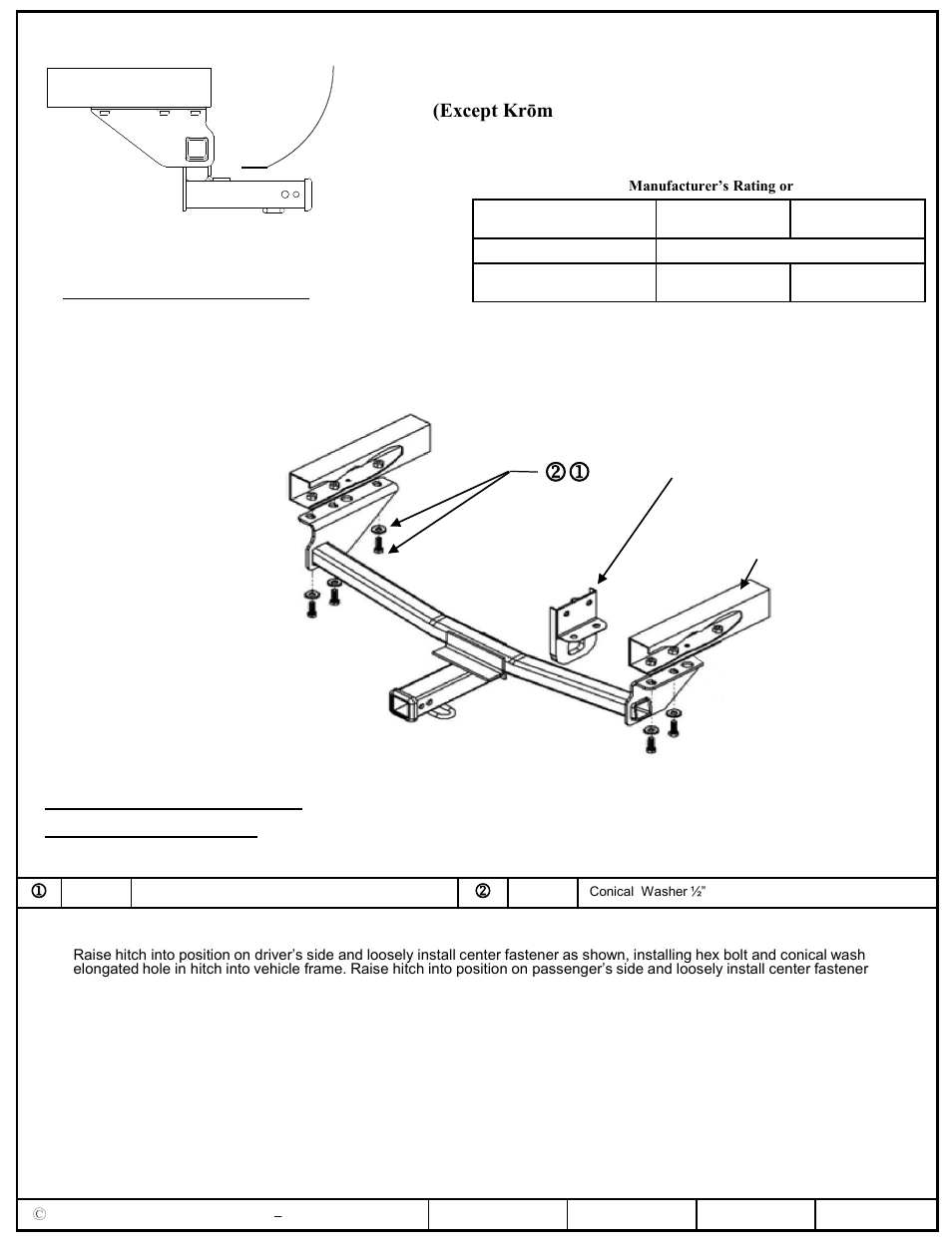Draw-Tite 75892 MAX-FRAME RECEIVER User Manual | 3 pages