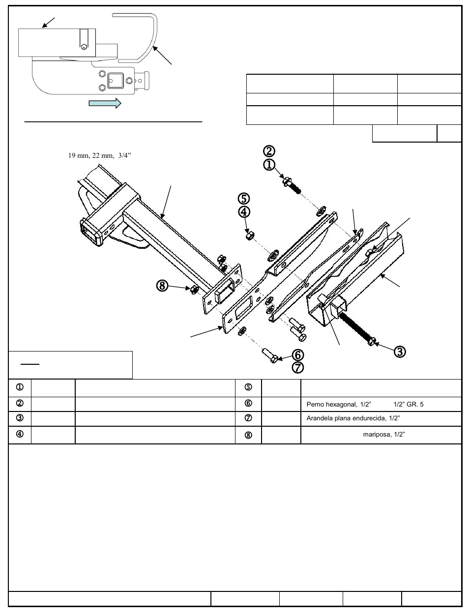 Instrucciones de instalación, Volkswagen amarok, Números de partes | Draw-Tite 75808 MAX-FRAME RECEIVER User Manual | Page 2 / 3