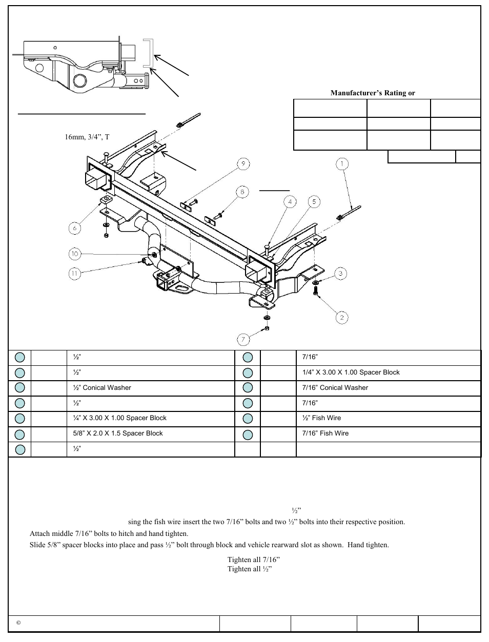 Draw-Tite 75882 MAX-FRAME RECEIVER User Manual | 3 pages