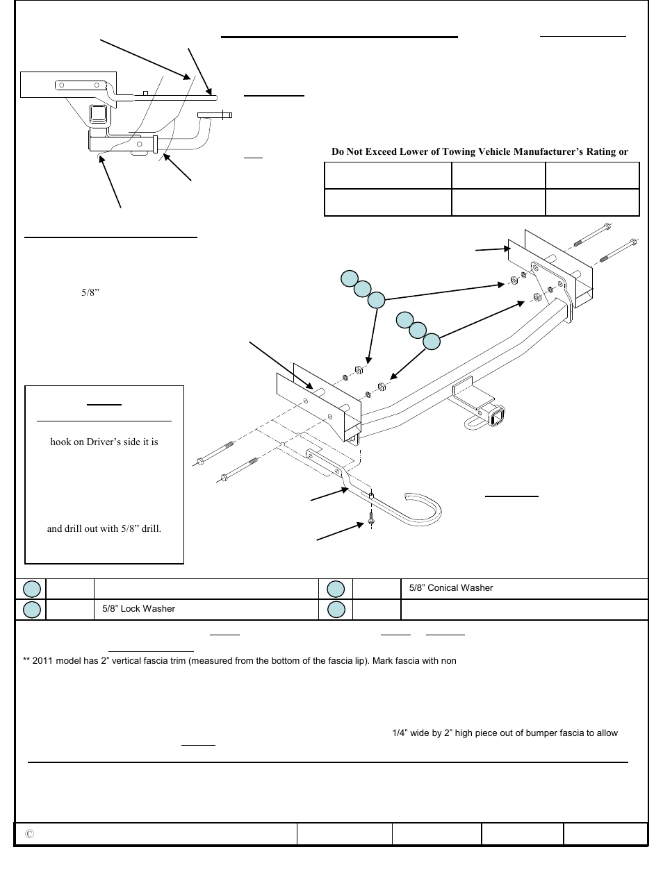 Draw-Tite 36423 FRAME HITCH User Manual | 6 pages
