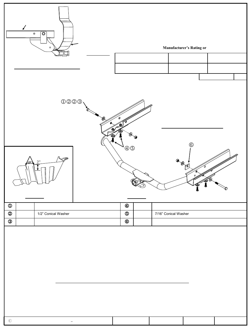 Draw-Tite 36536 FRAME HITCH User Manual | 3 pages