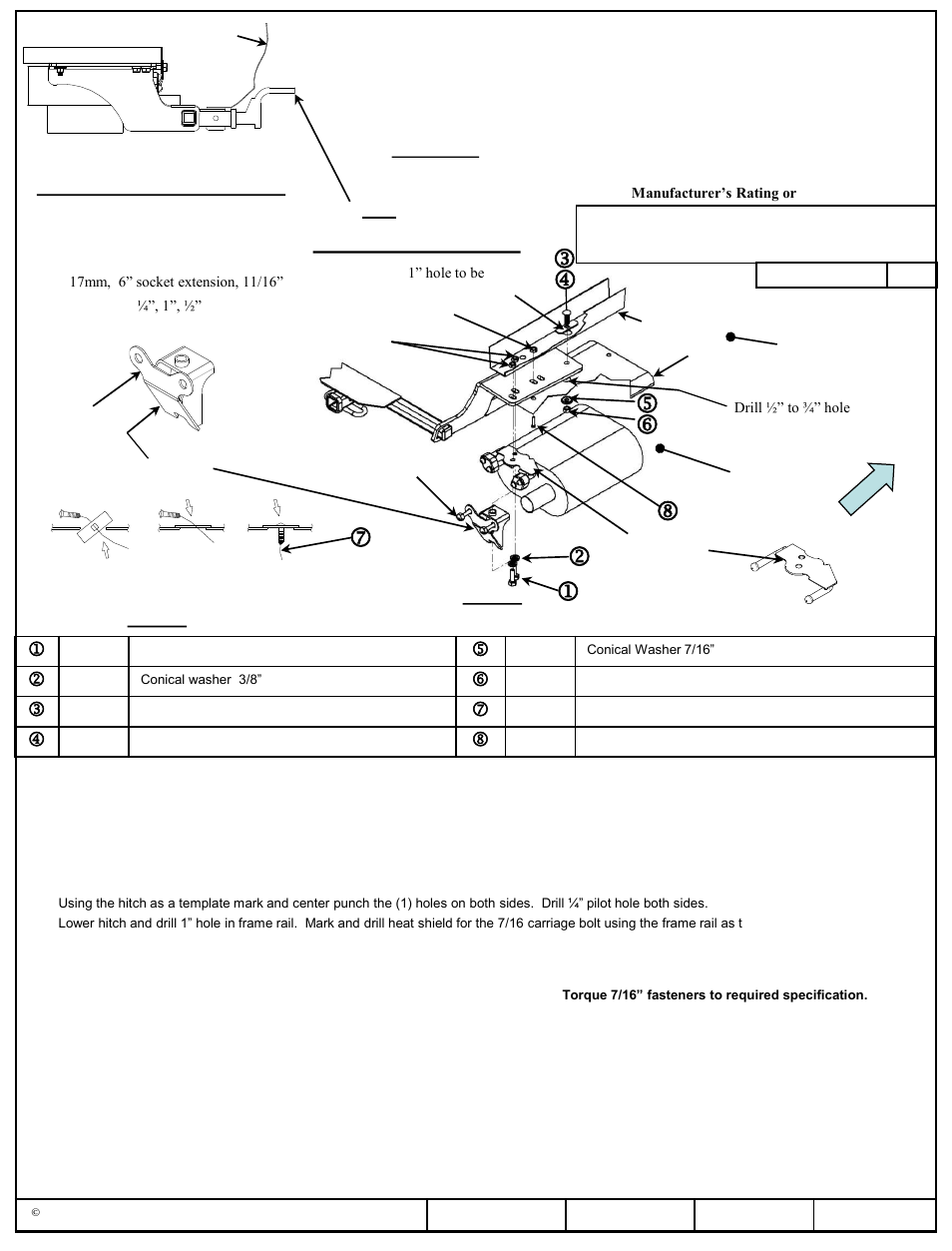 Installation instructions, Toyota camry, Toyota avalon | Toyota avalon install, Part numbers | Draw-Tite 36514 FRAME HITCH User Manual | Page 2 / 6