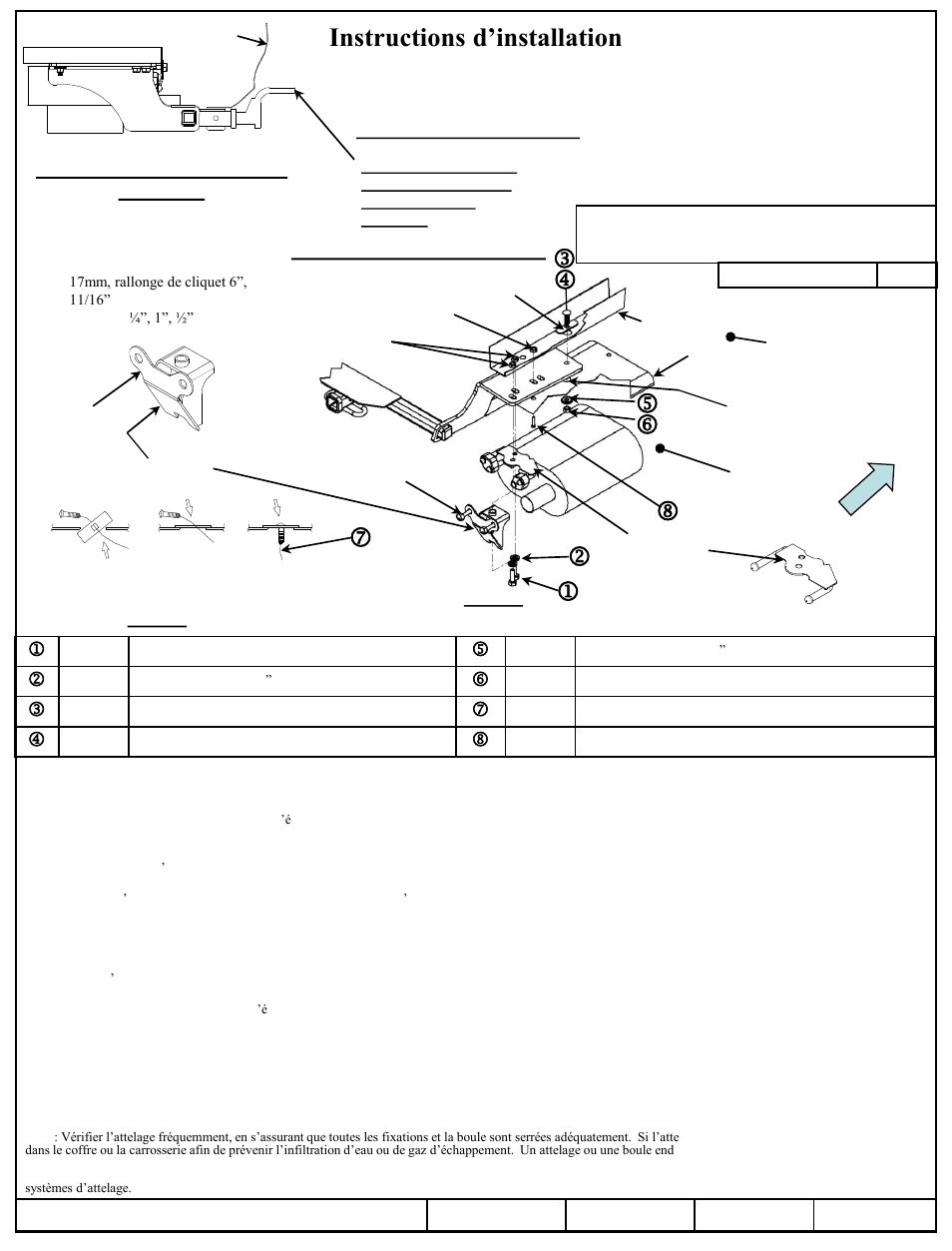 Instructions d’installation, Toyota camry, Toyota avalon | Numéros de pièce, Installation sur toyota avalon | Draw-Tite 36514 FRAME HITCH User Manual | Page 4 / 6