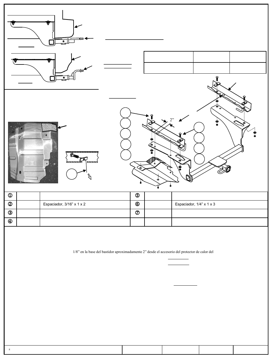 Instrucciones de instalación | Draw-Tite 36493 FRAME HITCH User Manual | Page 3 / 3