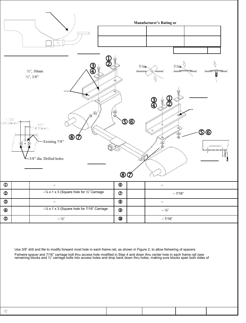 Draw-Tite 36521 FRAME HITCH User Manual | 3 pages