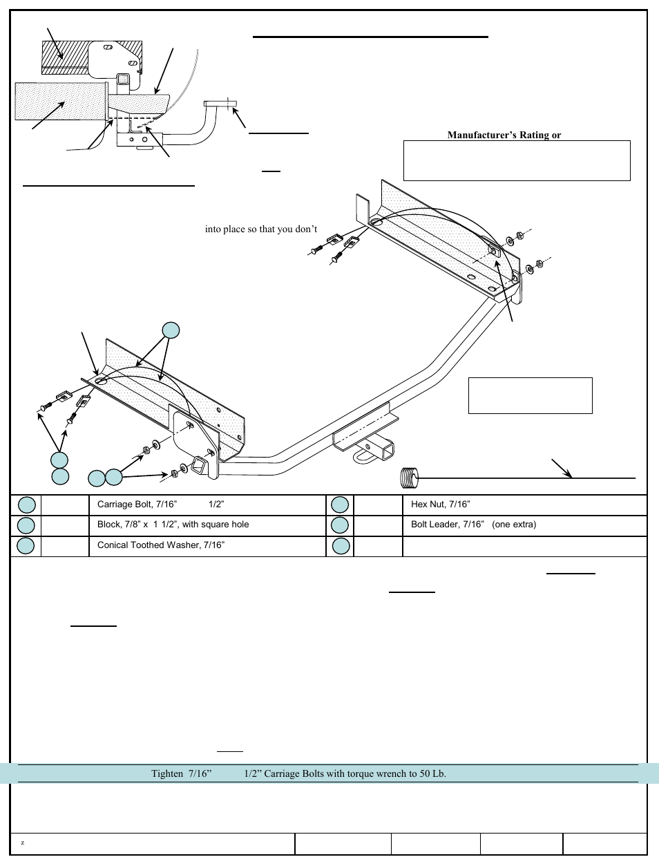 Draw-Tite 24863 SPORTFRAME HITCH User Manual | 6 pages