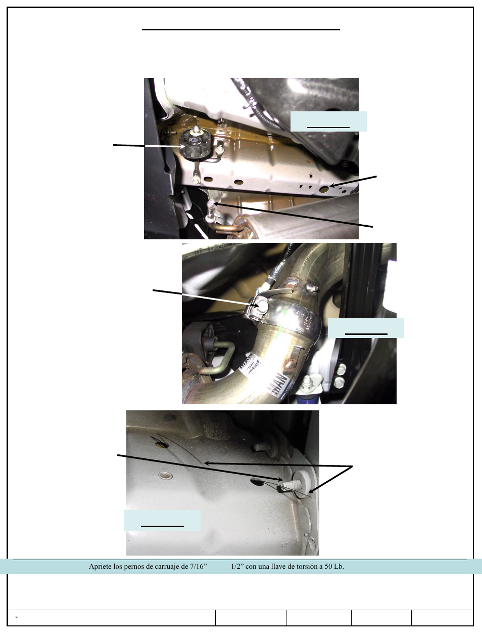 Instrucciones de instalación, Ford mustang, Figura 1 figura 2 figura 3 | Números de partes | Draw-Tite 24863 SPORTFRAME HITCH User Manual | Page 6 / 6