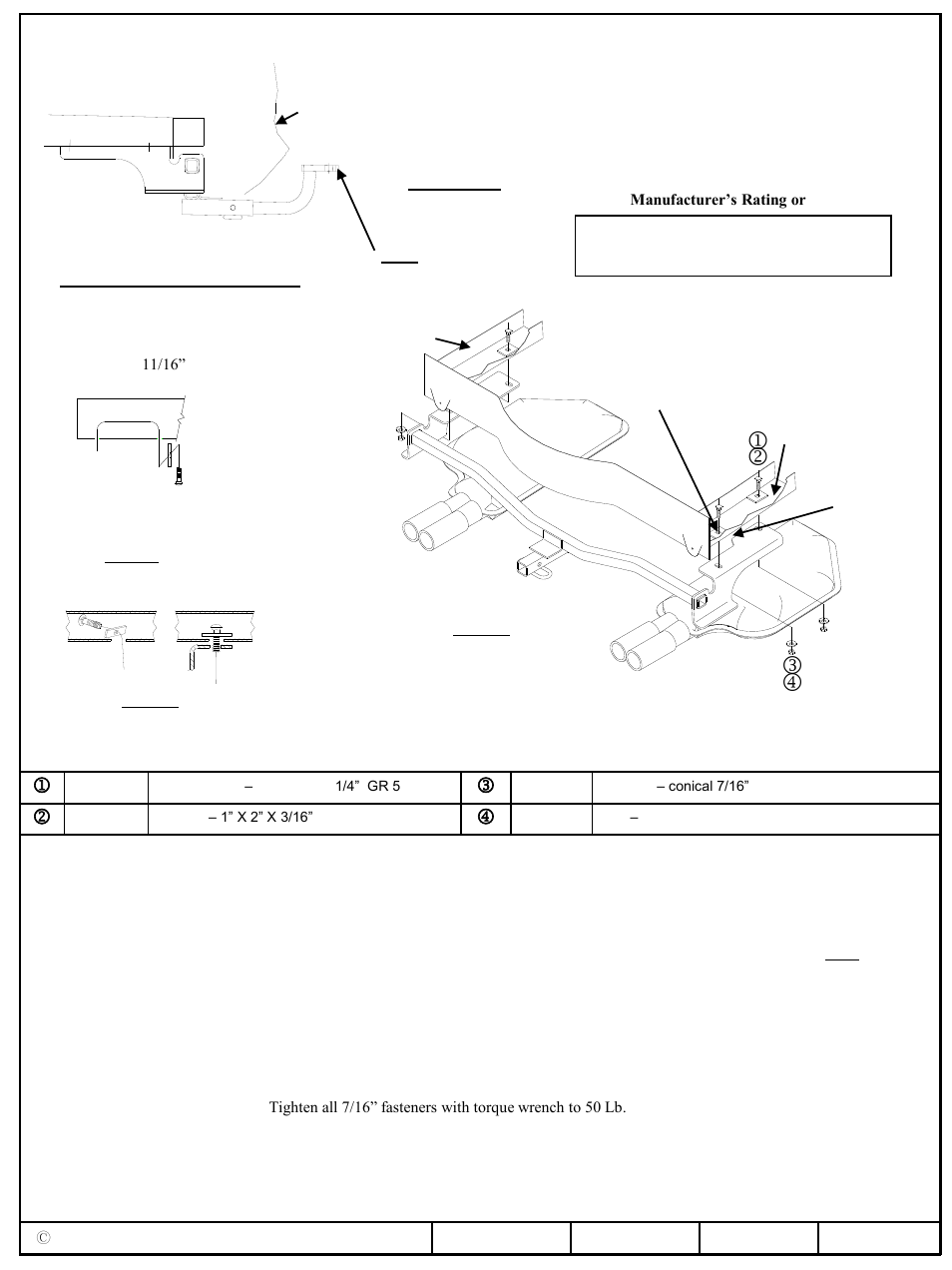 Draw-Tite 24865 SPORTFRAME HITCH User Manual | 3 pages