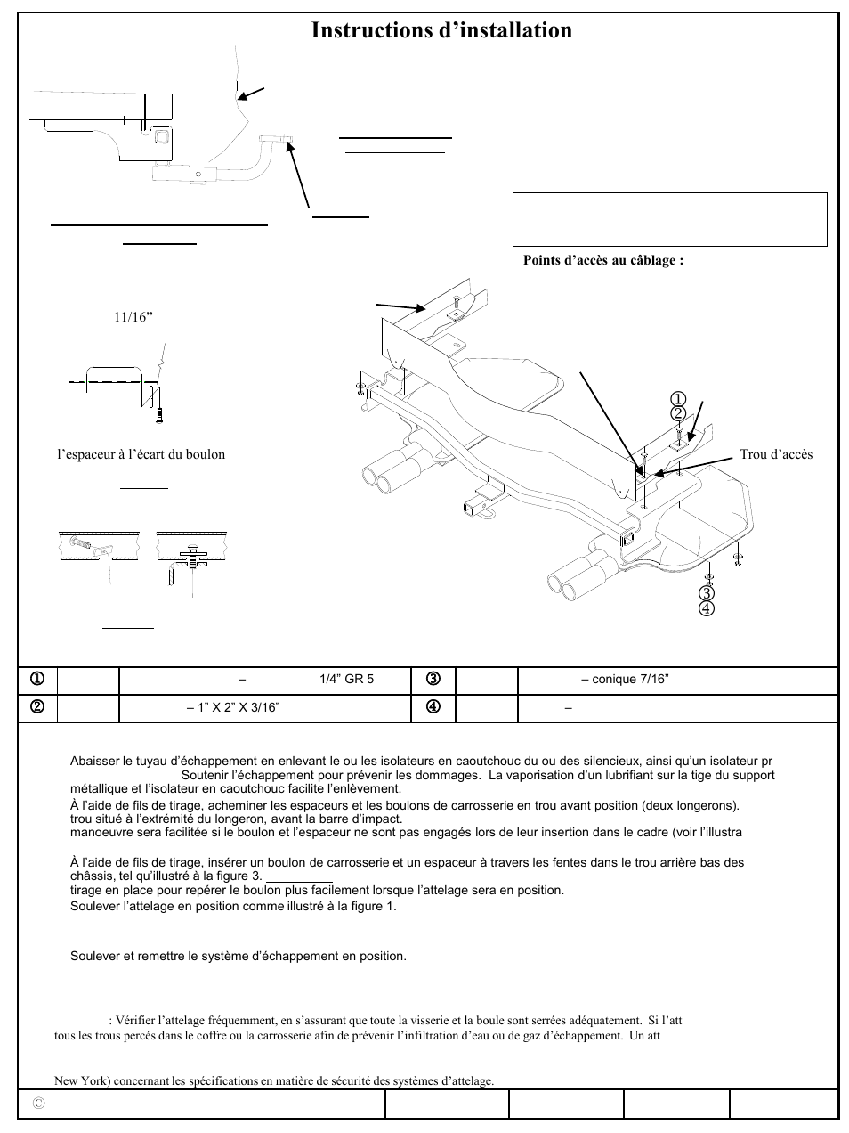 Instructions d’installation, Visserie similaire des deux côtés, Jk l m | Ford fusion mercury milan lincoln mkz, Numéros de pièces | Draw-Tite 24865 SPORTFRAME HITCH User Manual | Page 2 / 3