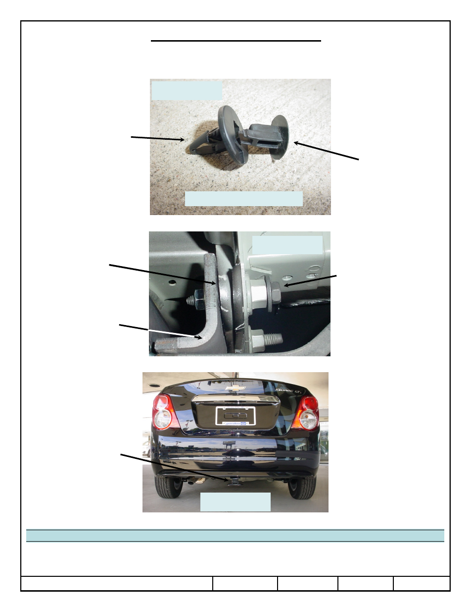 Instructions d’installation, Chevrolet sonic 4 door sedan, Photo 1. photo 3 | Photo 2, Numéros de pièce | Draw-Tite 24876 SPORTFRAME HITCH User Manual | Page 4 / 6