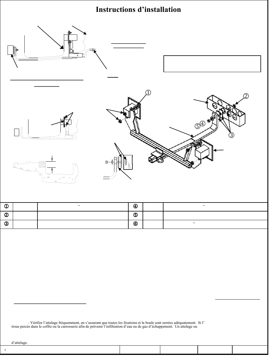 Instructions d’installation, Jk l m n, Bmw 328 sedan | Numéros de pièce | Draw-Tite 24857 SPORTFRAME HITCH User Manual | Page 2 / 3