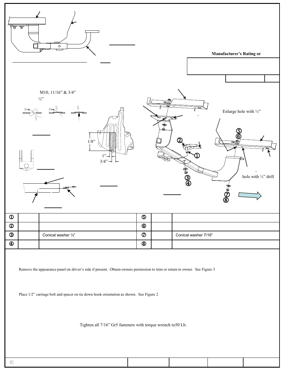 Draw-Tite 24902 SPORTFRAME HITCH User Manual | 3 pages