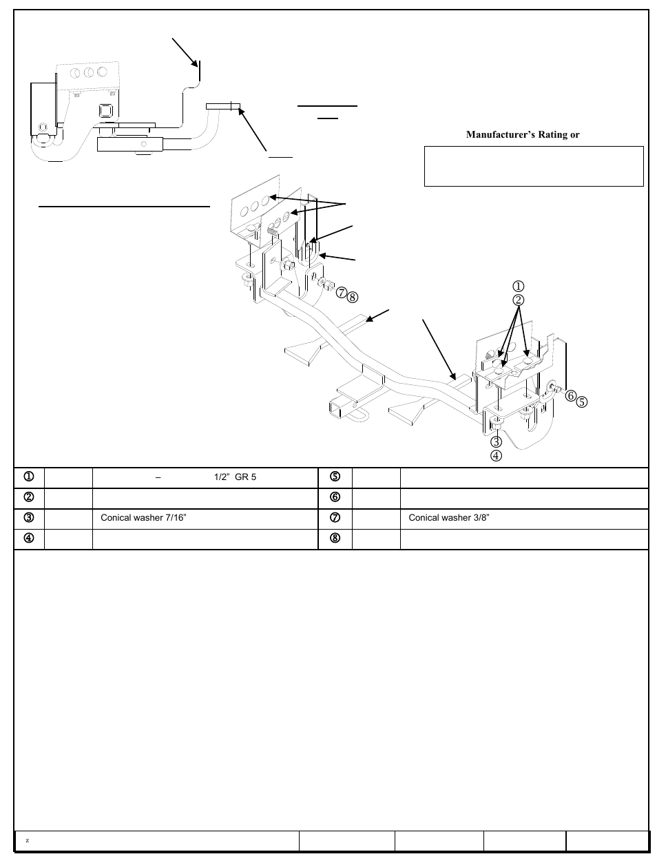 Draw-Tite 24842 SPORTFRAME HITCH User Manual | 3 pages