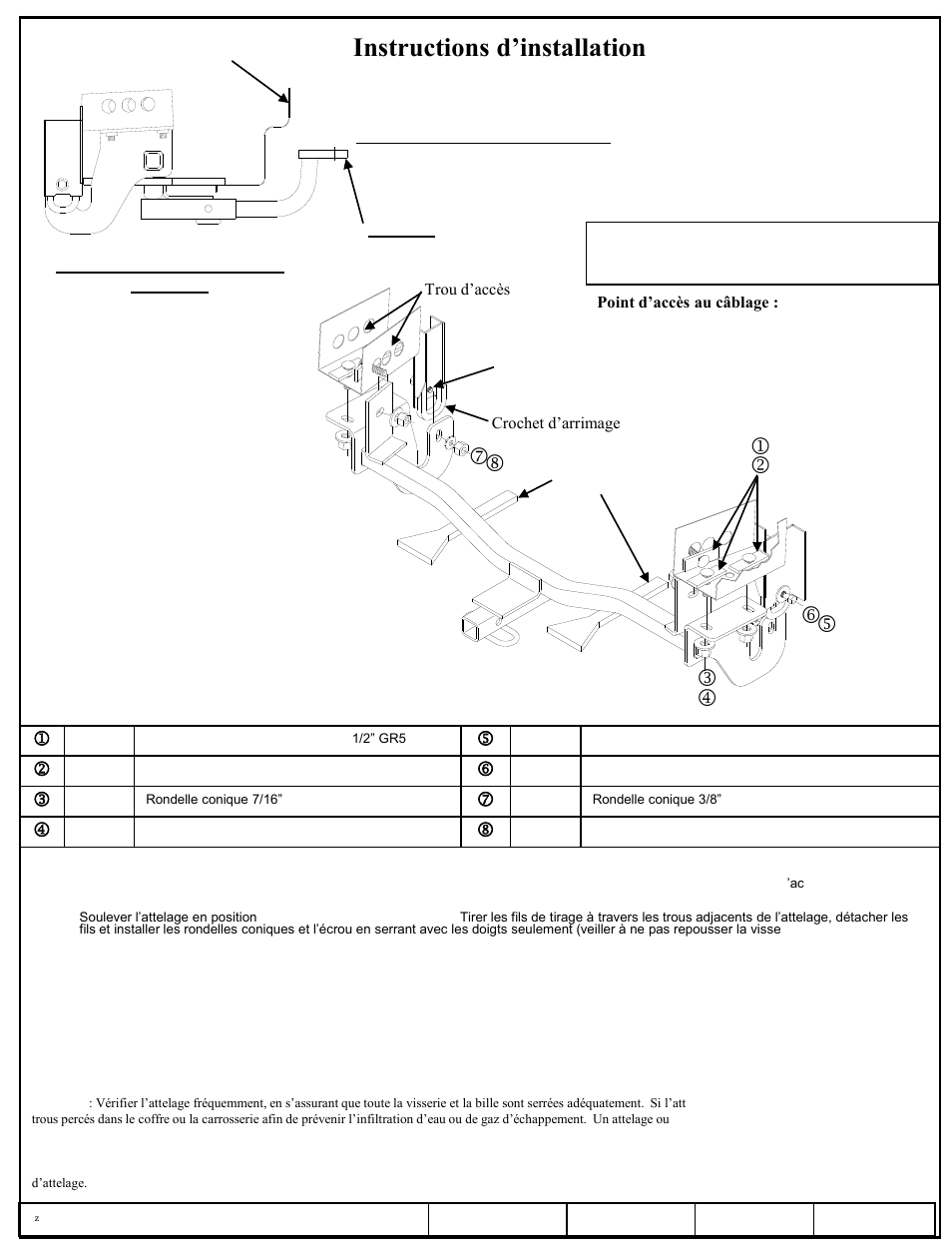 Instructions d’installation, Mazda 3 4-door, Lm j k on pq | Numéros de pièces | Draw-Tite 24842 SPORTFRAME HITCH User Manual | Page 2 / 3