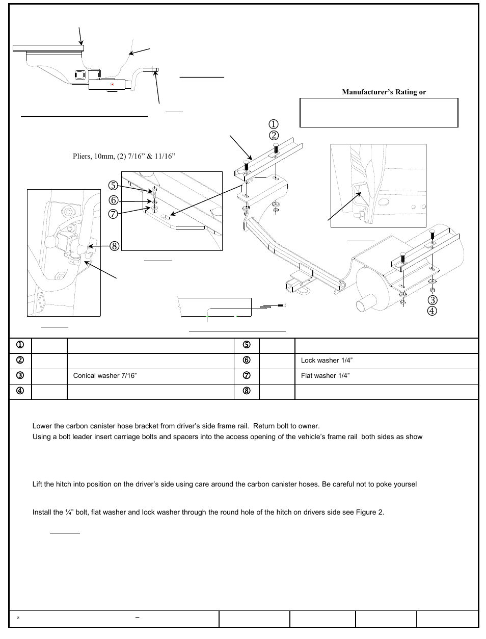 Draw-Tite 24869 SPORTFRAME HITCH User Manual | 3 pages