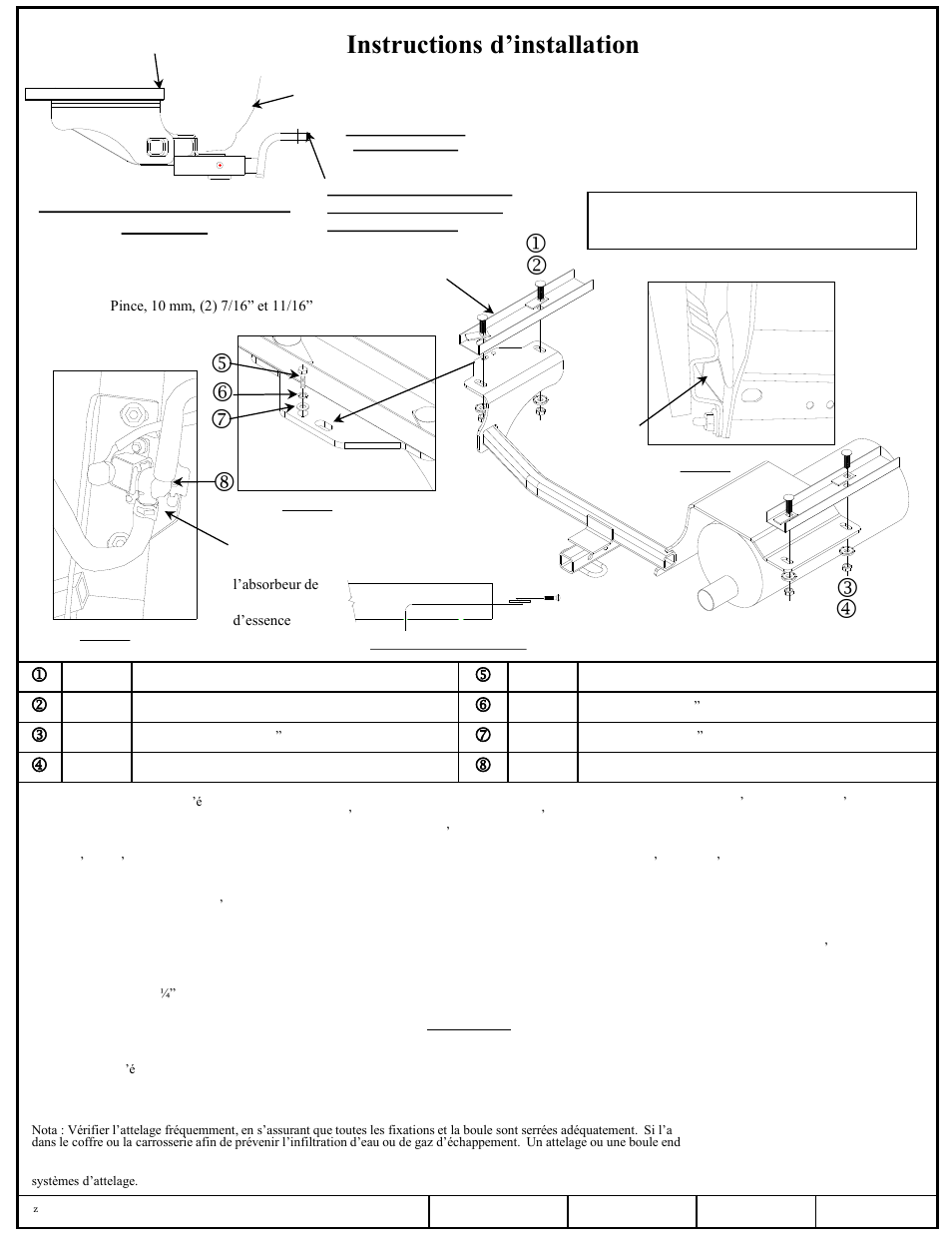 Instructions d’installation, Mazda 2, Numéros de pièces | Draw-Tite 24869 SPORTFRAME HITCH User Manual | Page 2 / 3