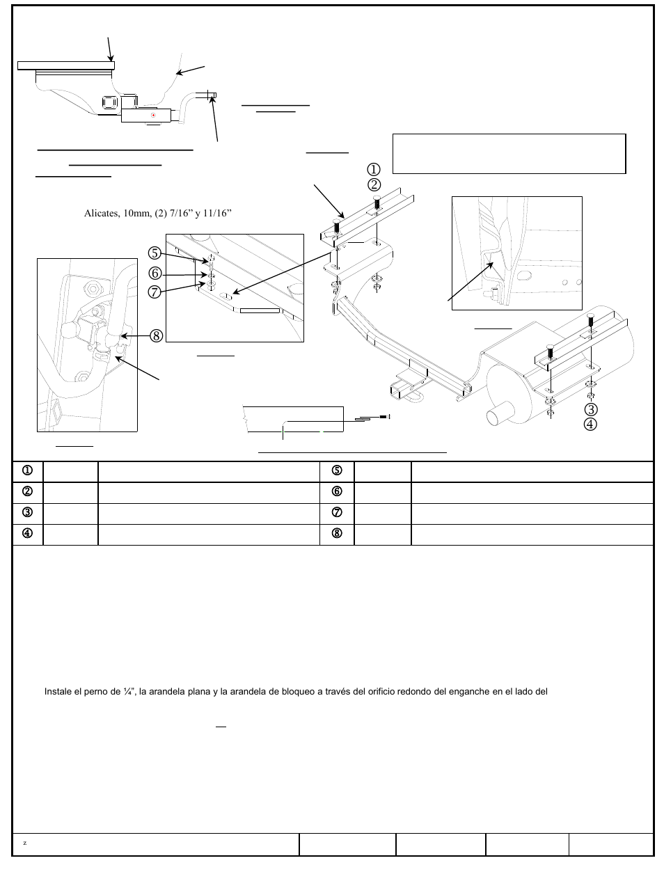 Instrucciones de instalación, Mazda 2, Números de partes | Draw-Tite 24869 SPORTFRAME HITCH User Manual | Page 3 / 3