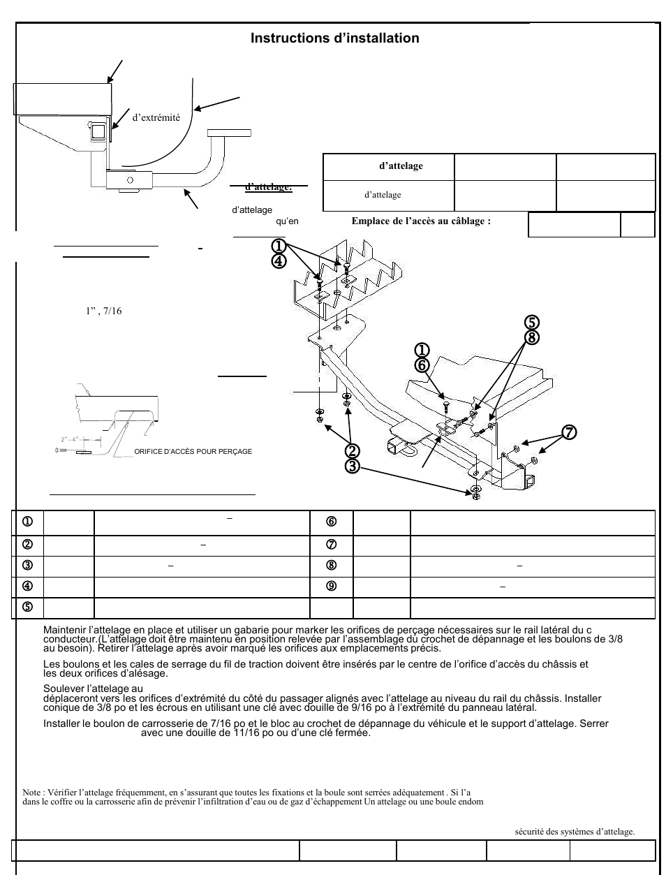 Installation instructions, Nissan sentra, Part numbers | Figure 4, Instructions d’installation | Draw-Tite 24907 SPORTFRAME HITCH User Manual | Page 2 / 3