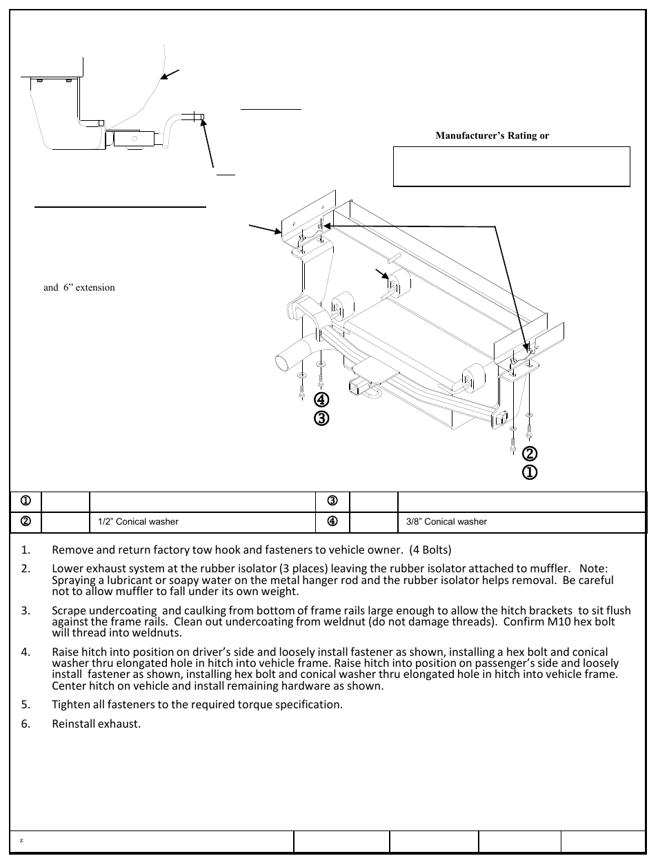 Draw-Tite 24867 SPORTFRAME HITCH User Manual | 3 pages