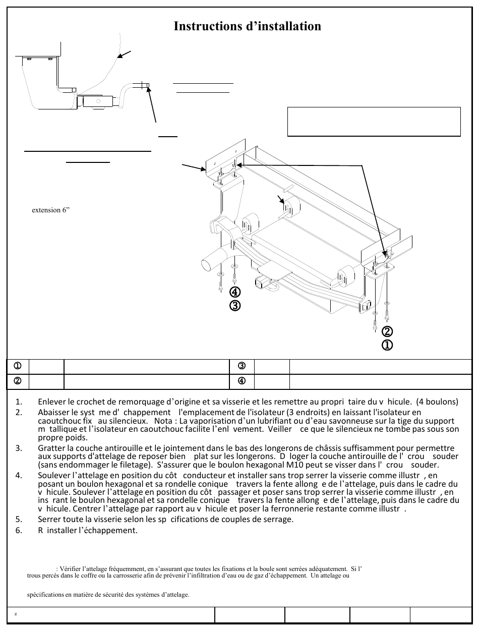 Kj m l, Instructions d’installation, Nissan juke awd | Numéros de pièces | Draw-Tite 24867 SPORTFRAME HITCH User Manual | Page 2 / 3