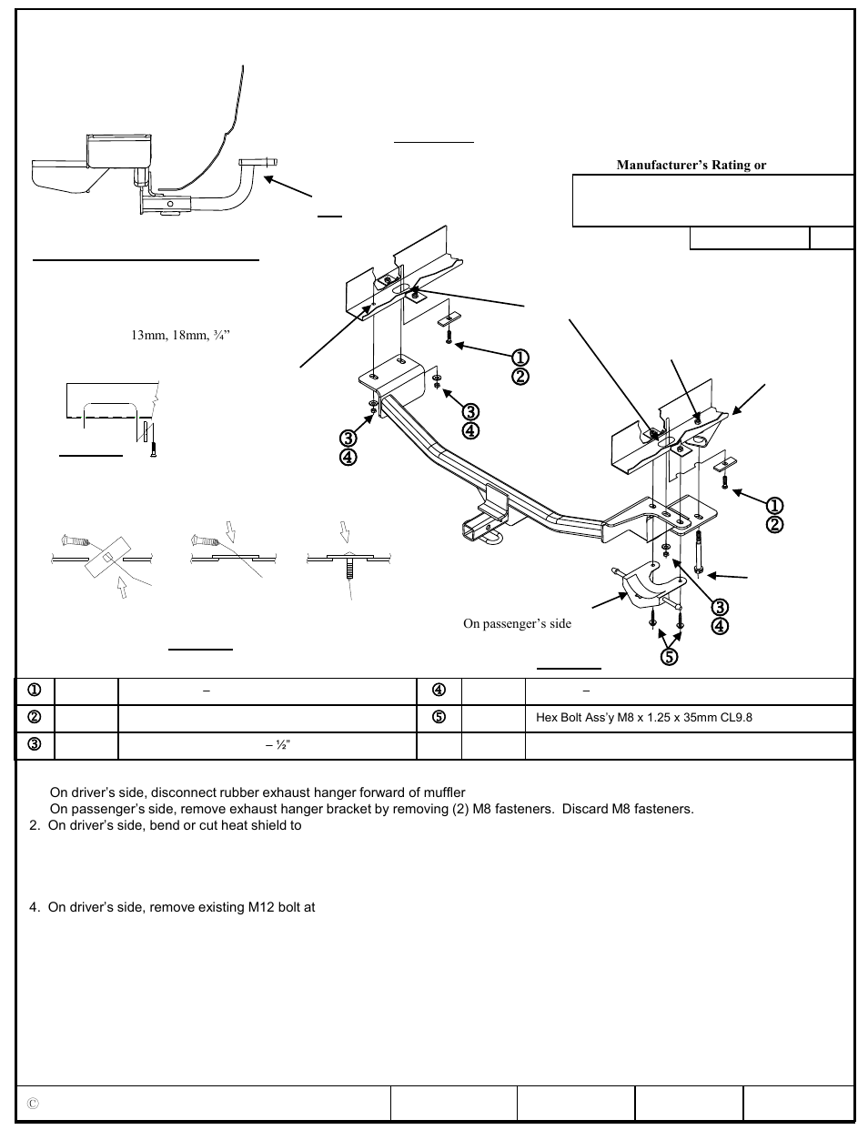 Draw-Tite 24904 SPORTFRAME HITCH User Manual | 3 pages