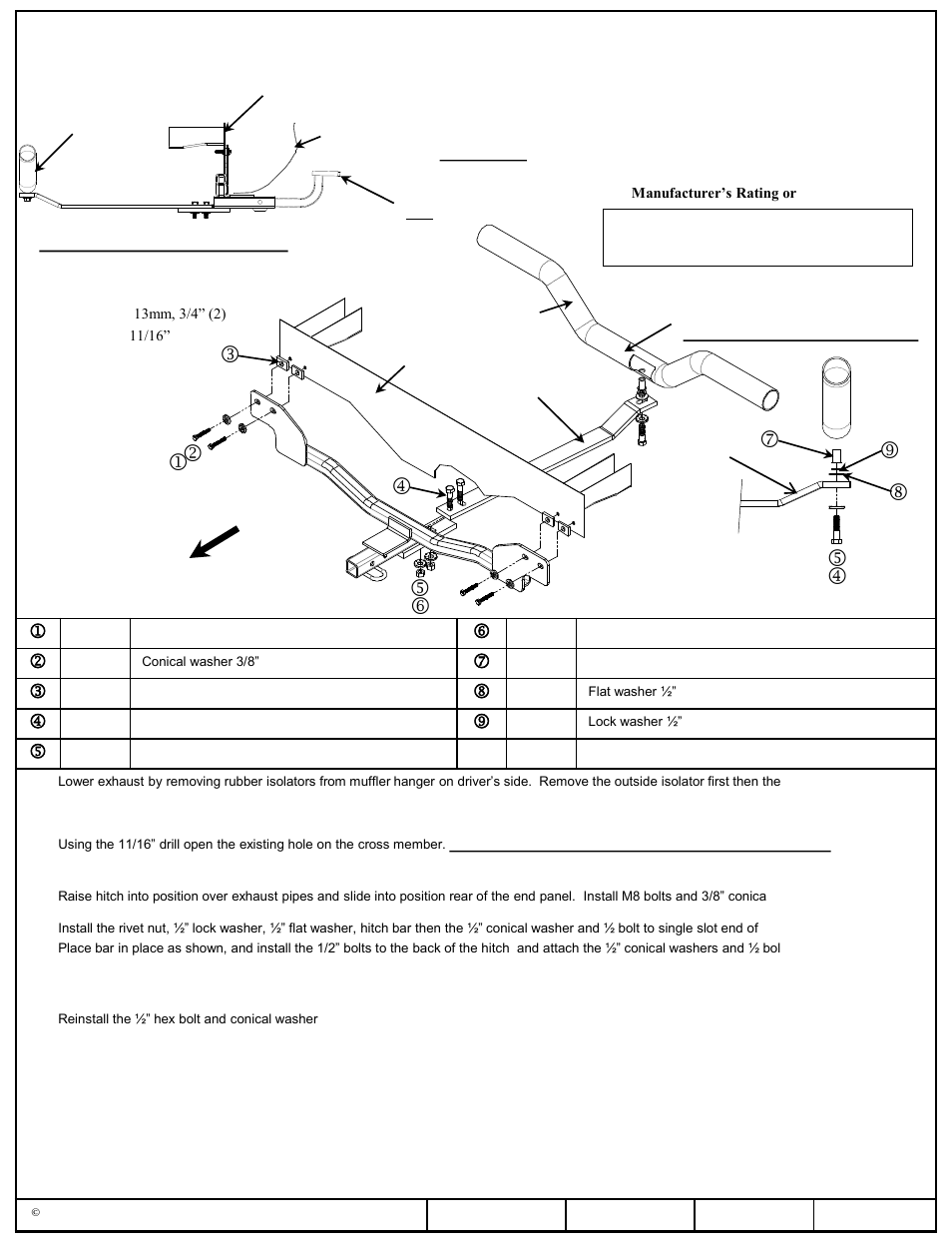 Draw-Tite 24879 SPORTFRAME HITCH User Manual | 3 pages