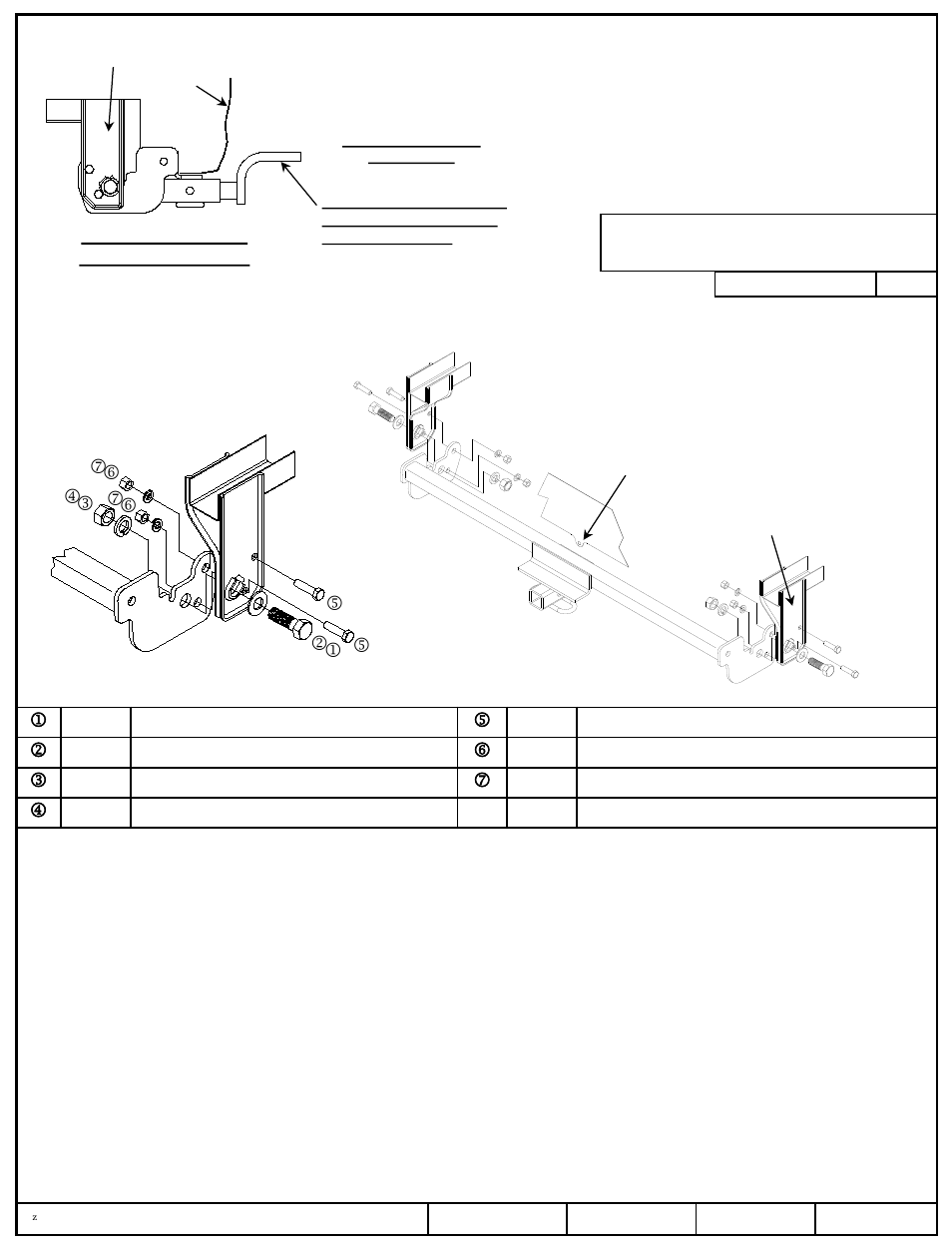 Slide number 2, Instructions d’installation, Toyota yaris hatchback | Numéros de pièce, Nota : visserie similaire des deux côtés | Draw-Tite 24911 SPORTFRAME HITCH User Manual | Page 2 / 3