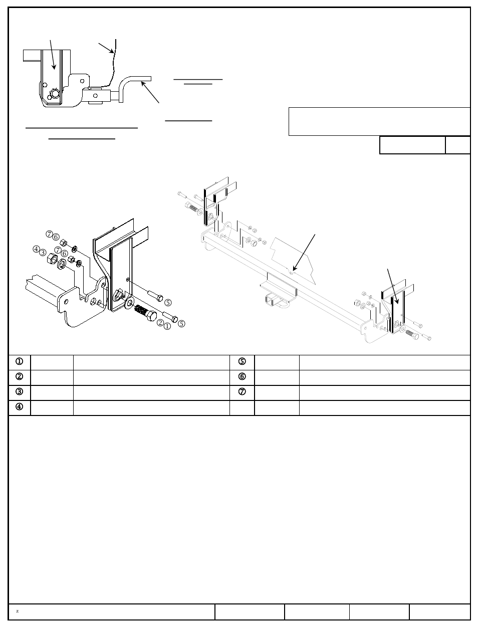 Slide number 3, Instrucciones de instalación, Toyota yaris hatchback | Números de partes, Nota: tornillos iguales ambos lados | Draw-Tite 24911 SPORTFRAME HITCH User Manual | Page 3 / 3