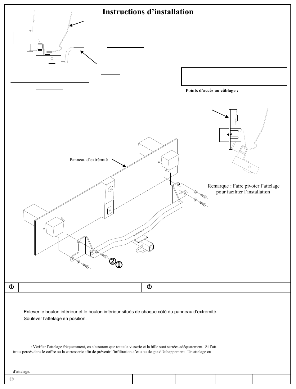 Instructions d’installation, Toyota prius c, Numéro de pièce | Draw-Tite 24889 SPORTFRAME HITCH User Manual | Page 2 / 3