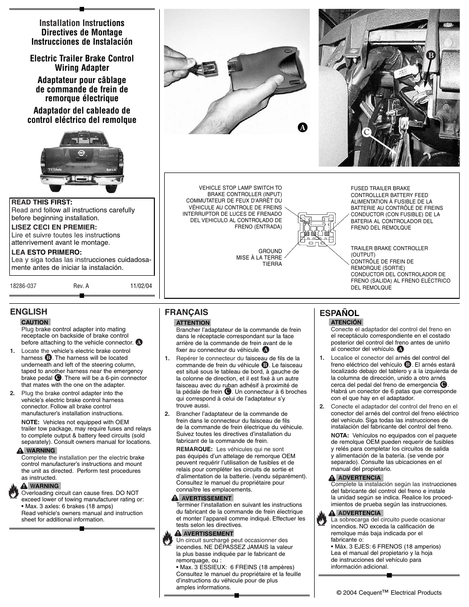 Draw-Tite 22286 PROPORTIONAL WIRING ADAPTER User Manual | 1 page