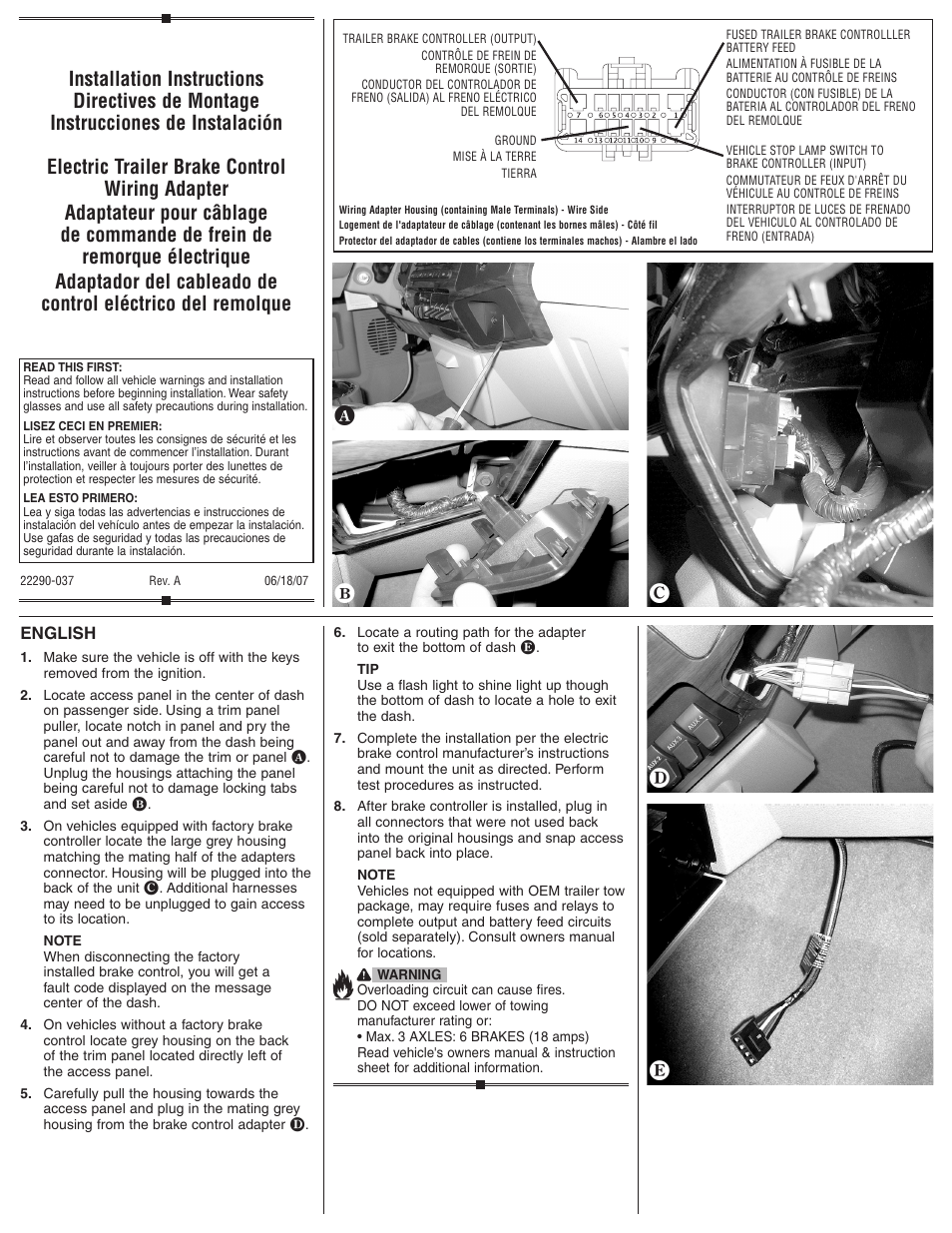 Draw-Tite 22290 PROPORTIONAL WIRING ADAPTER User Manual | 2 pages