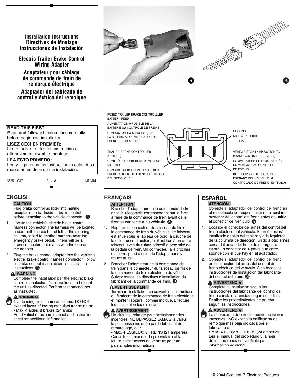 Draw-Tite 22281 PROPORTIONAL WIRING ADAPTER User Manual | 1 page