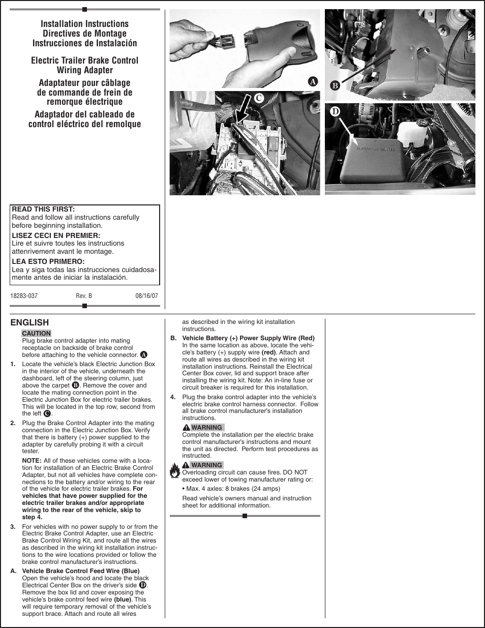 Draw-Tite 22283 PROPORTIONAL WIRING ADAPTER User Manual | 2 pages