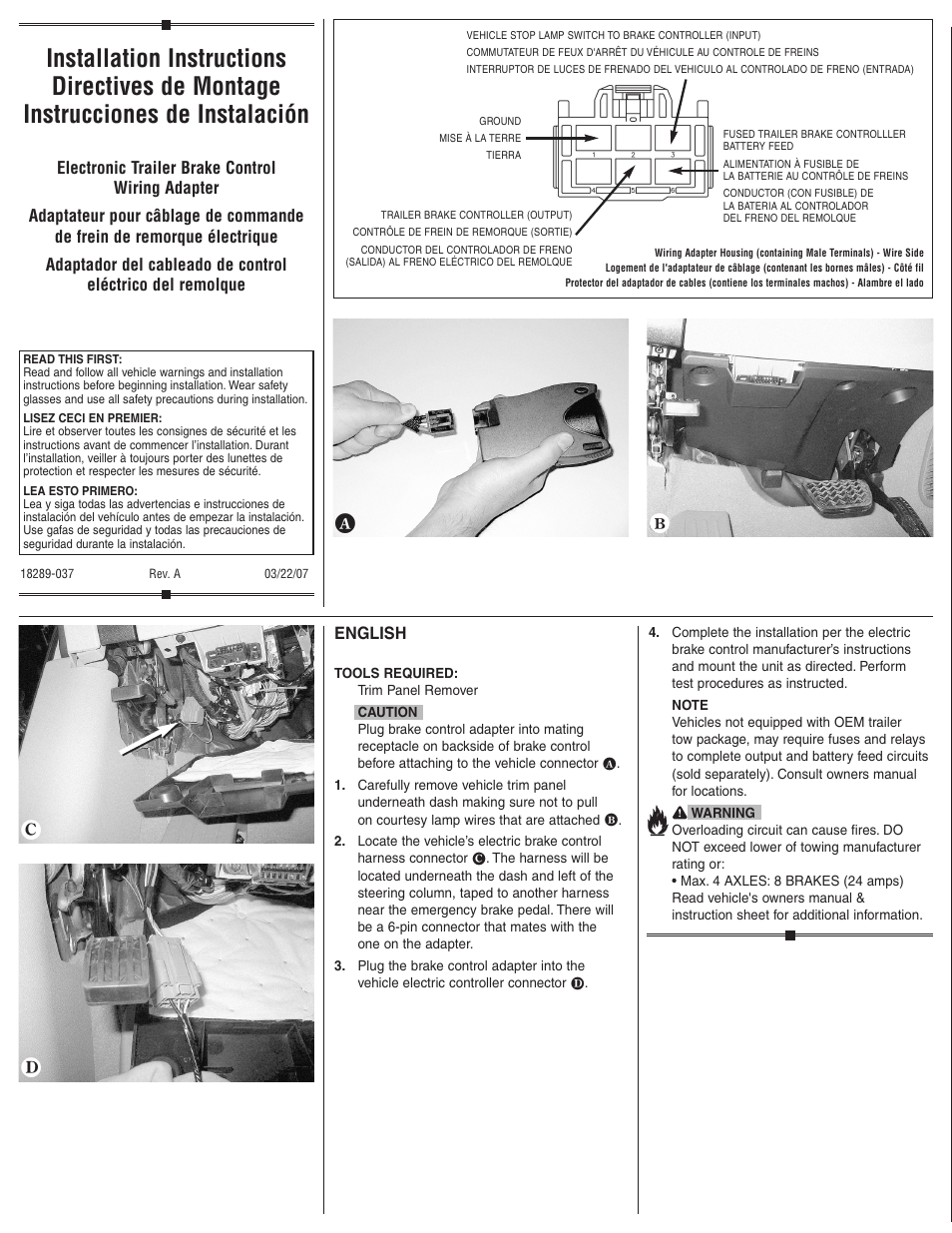 Draw-Tite 22289 PROPORTIONAL WIRING ADAPTER User Manual | 2 pages