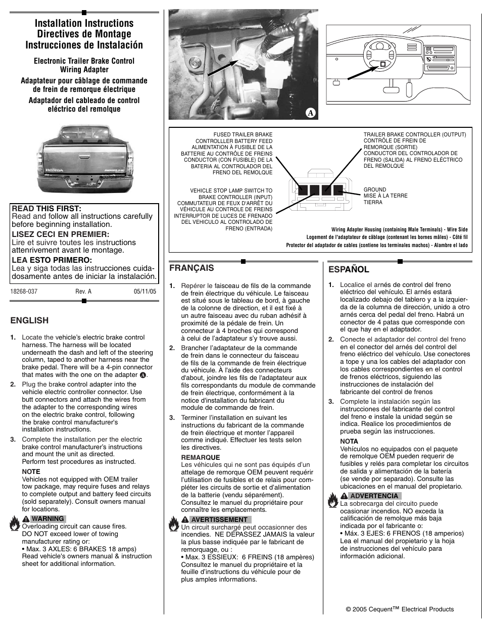 Draw-Tite 20268 WIRING ADAPTER User Manual | 1 page