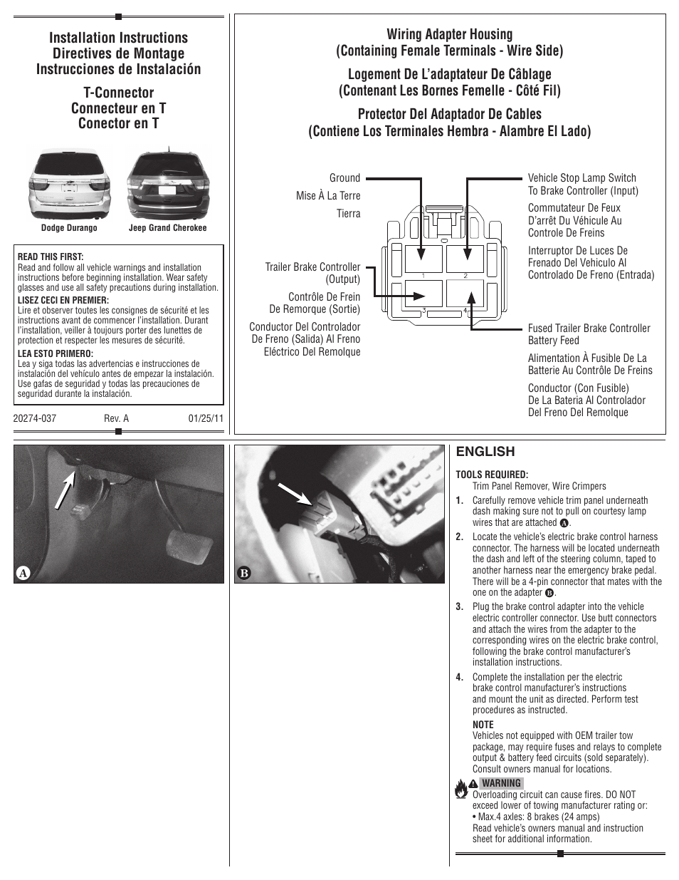 Draw-Tite 20274 WIRING ADAPTER User Manual | 2 pages