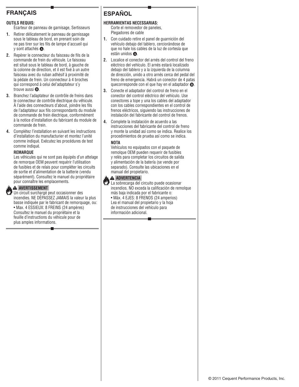 Français, Español | Draw-Tite 20274 WIRING ADAPTER User Manual | Page 2 / 2