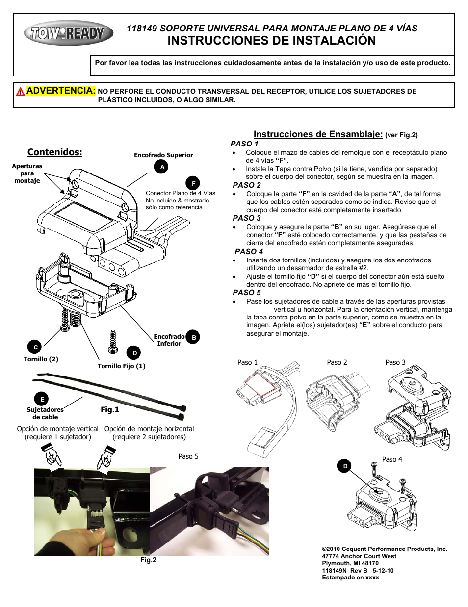 Draw-Tite 118149 MOUNTING BRACKET User Manual | Page 3 / 3
