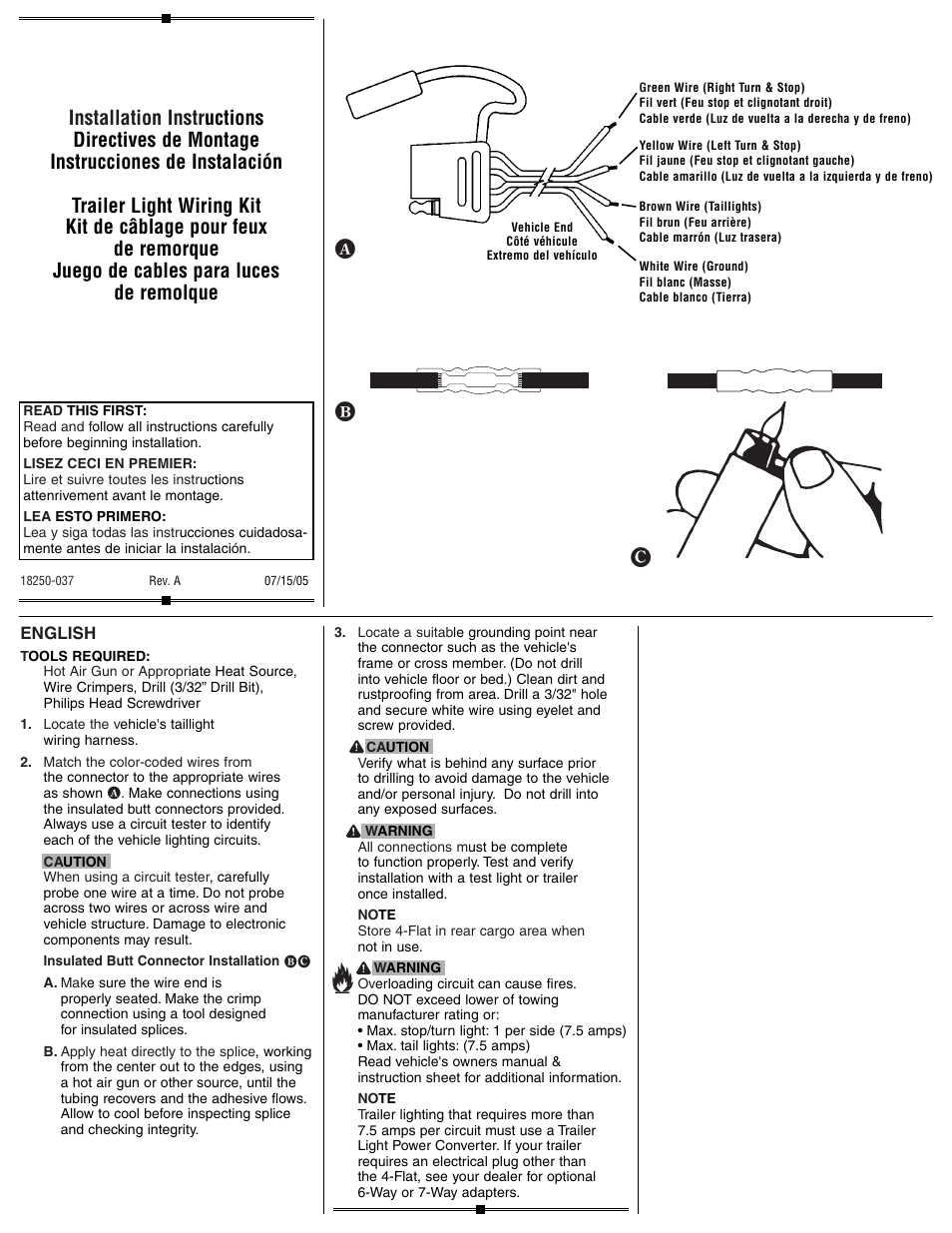 Draw-Tite 20250 4-FLAT WIRING KIT User Manual | 2 pages