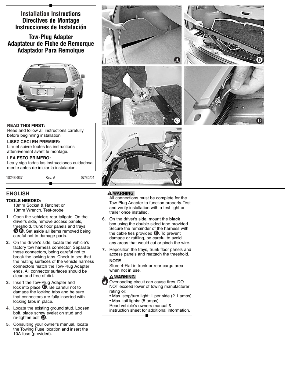 Draw-Tite 118248 OEM WIRING HARNESS User Manual | 2 pages