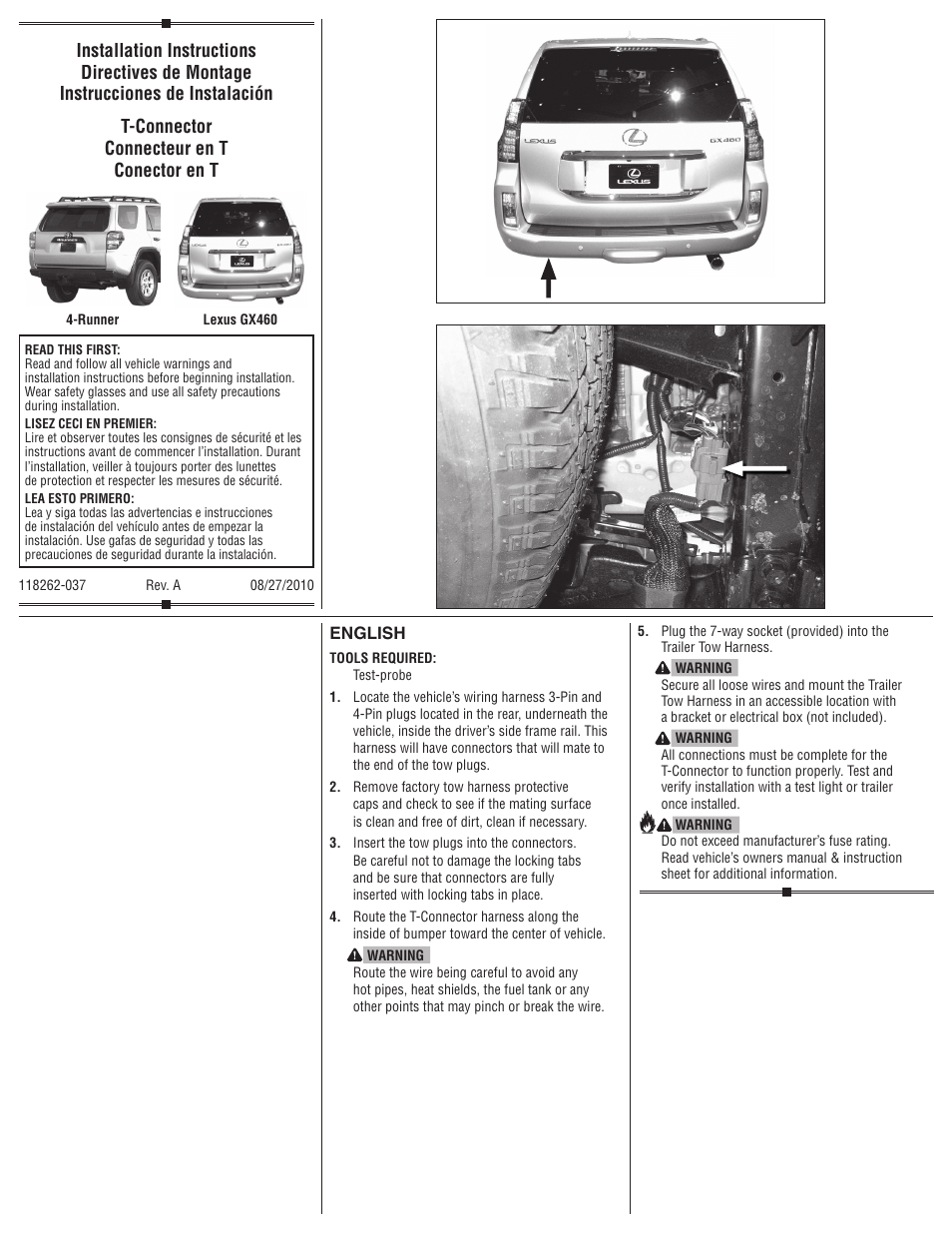 Draw-Tite 118262 OEM WIRING HARNESS User Manual | 2 pages