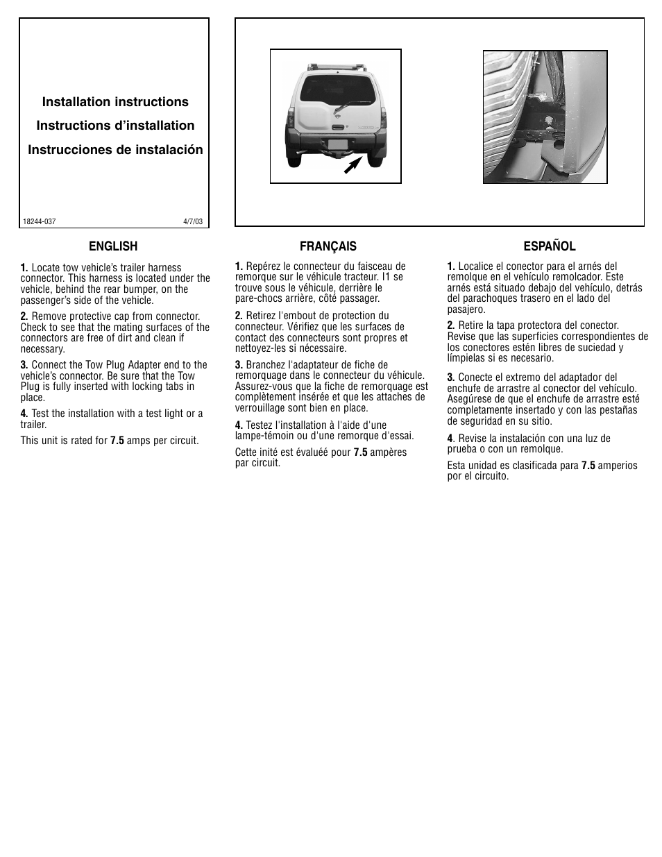 Draw-Tite 118244 OEM WIRING HARNESS User Manual | 1 page