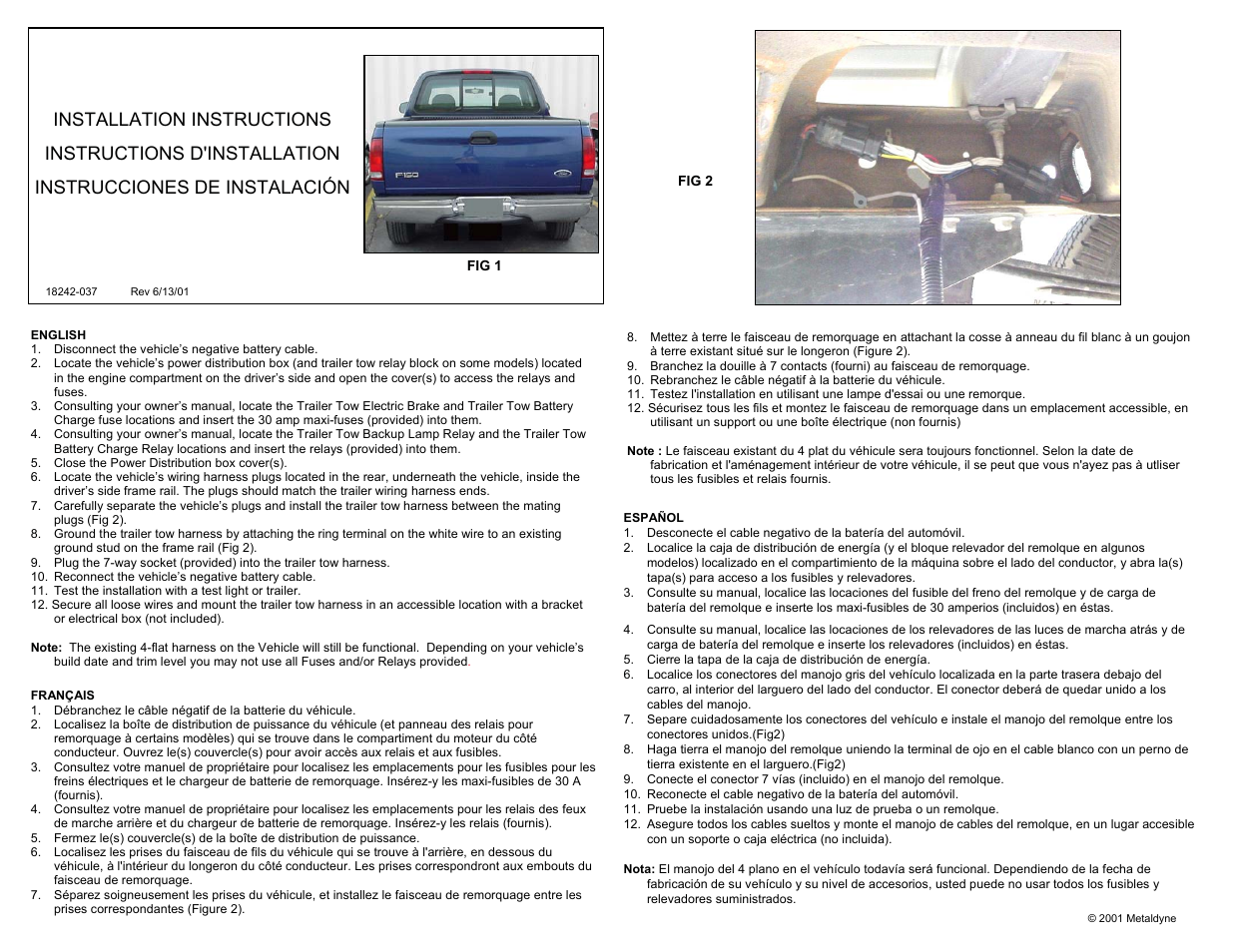 Draw-Tite 118242 OEM WIRING HARNESS User Manual | 1 page