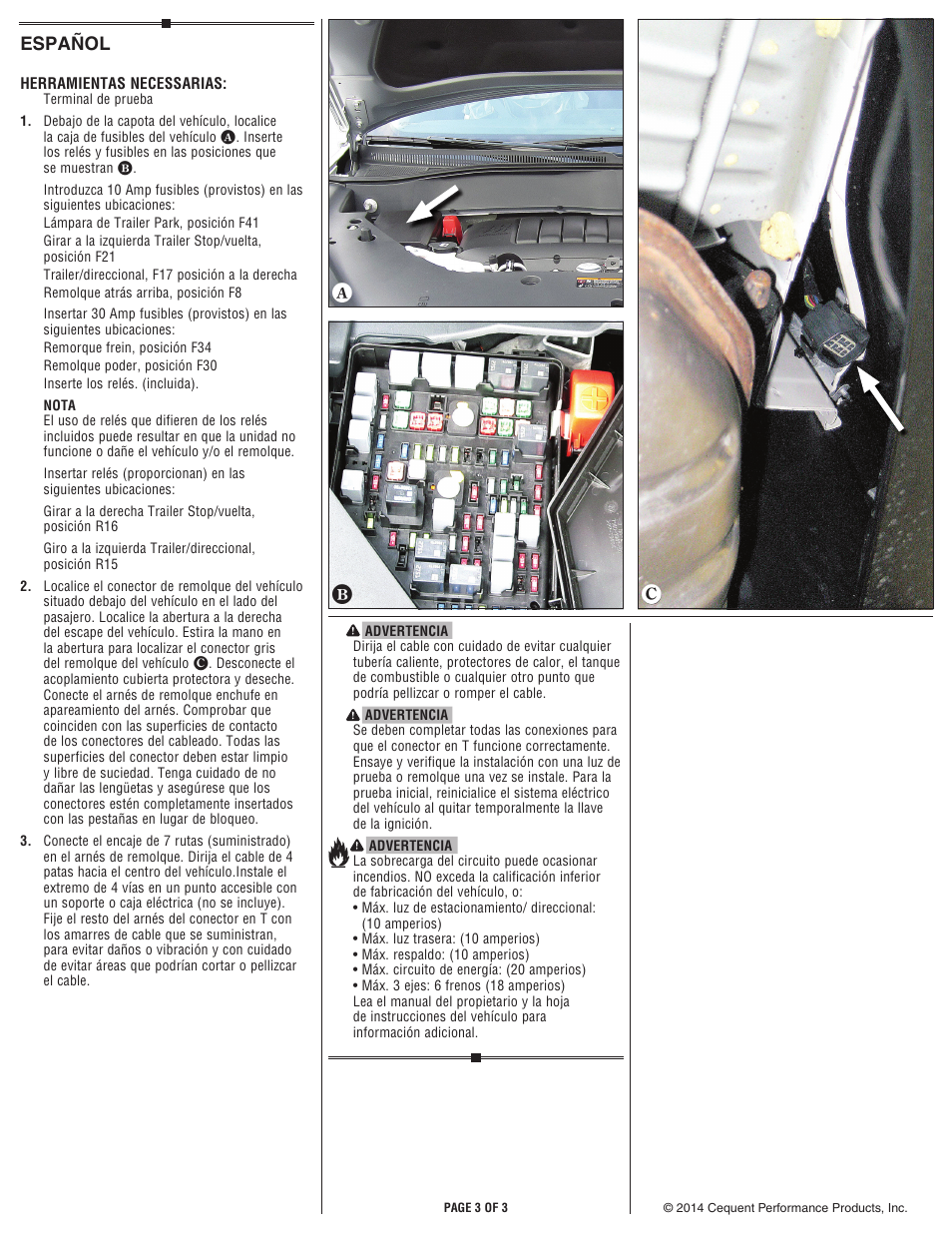 Ef d, Español | Draw-Tite 118271 OEM WIRING HARNESS User Manual | Page 3 / 3