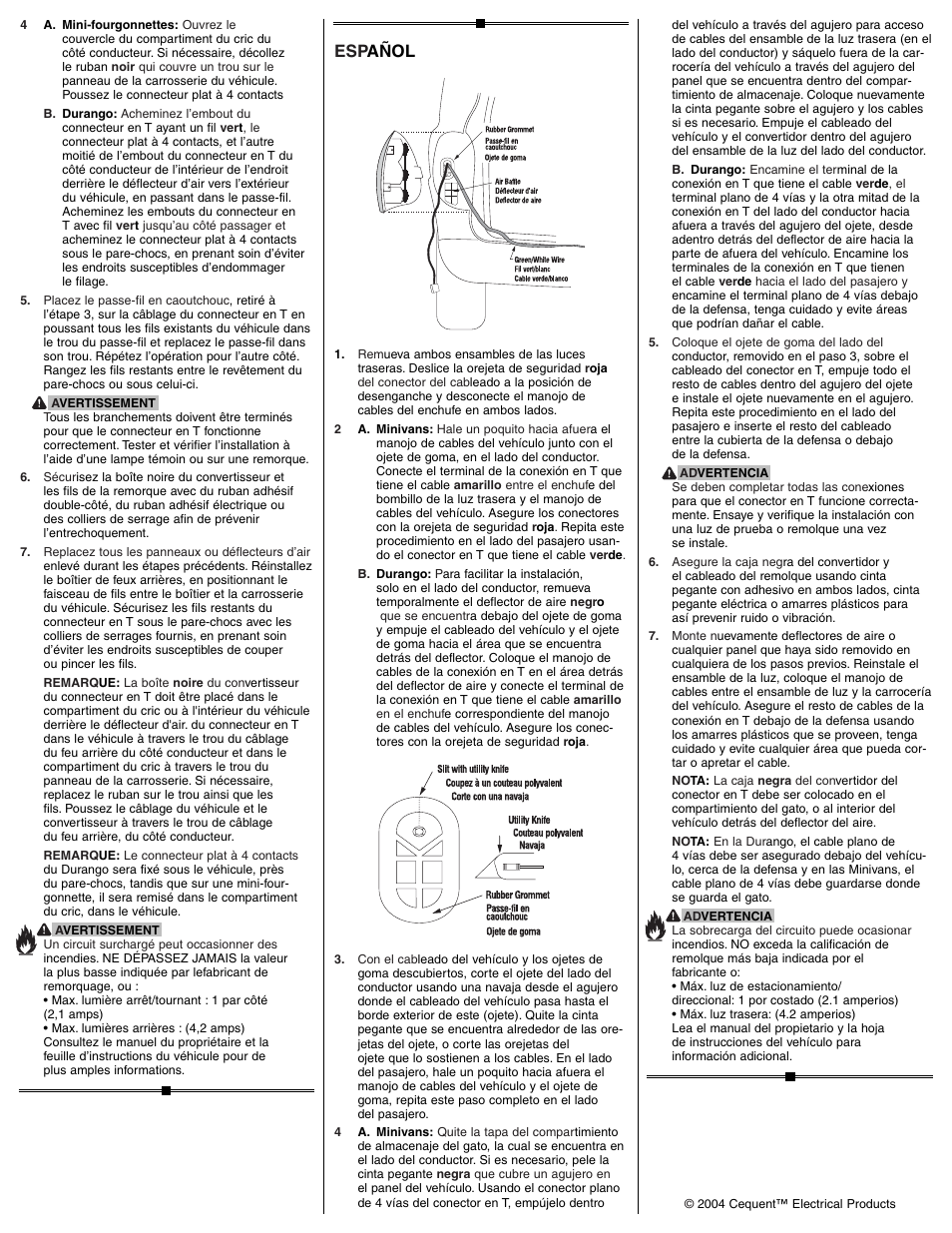 Esp añol | Draw-Tite 118334 T-ONE CONNECTOR User Manual | Page 2 / 2