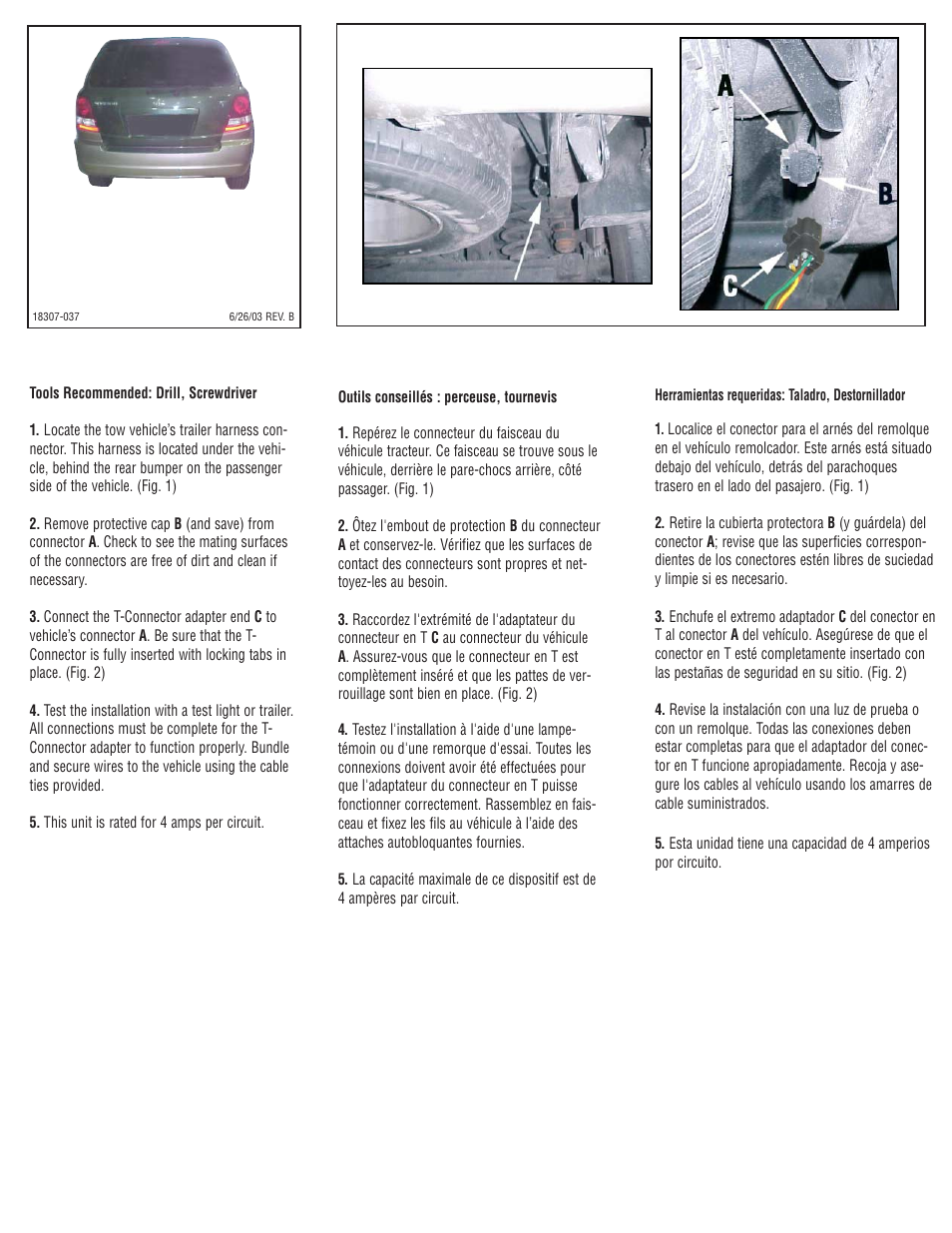 Draw-Tite 118307 T-ONE CONNECTOR User Manual | 1 page