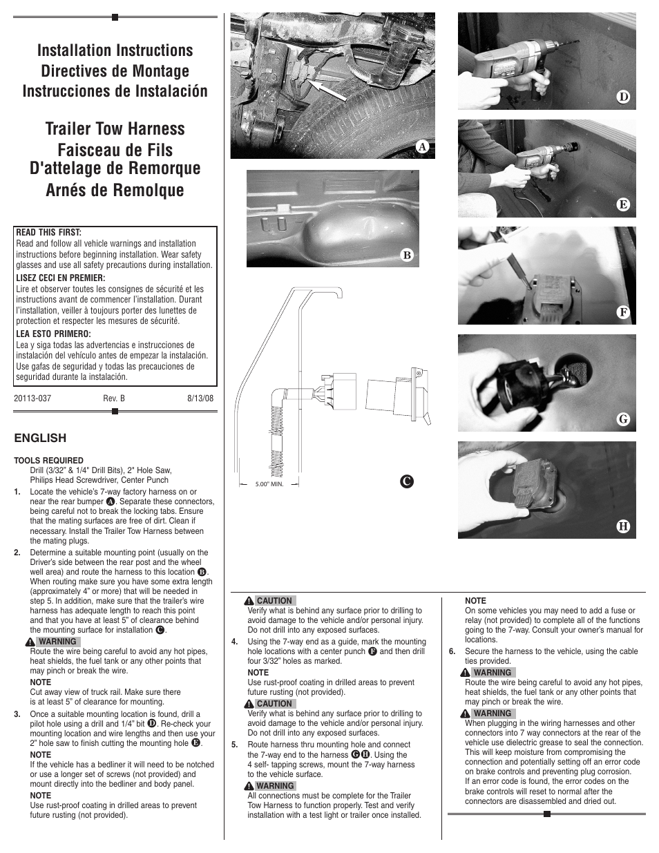 Draw-Tite 20113 FIFTH WHEEL HARNESS User Manual | 2 pages