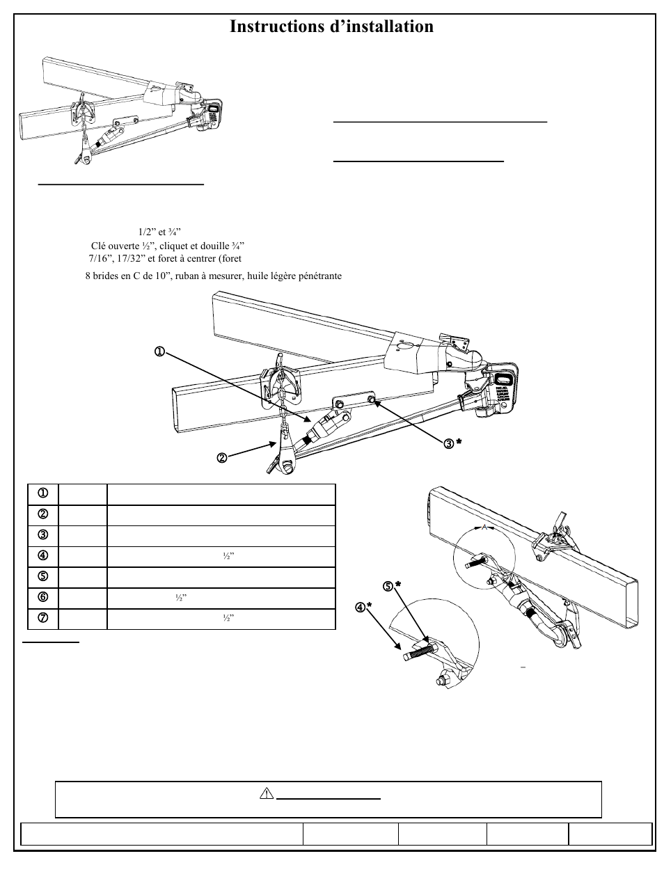 Instructions d’installation, Dual cam hp stabilisateur haute performance, Numéro de pièce | J k l * m * n | Draw-Tite 26102 DUAL CAM HP User Manual | Page 11 / 30