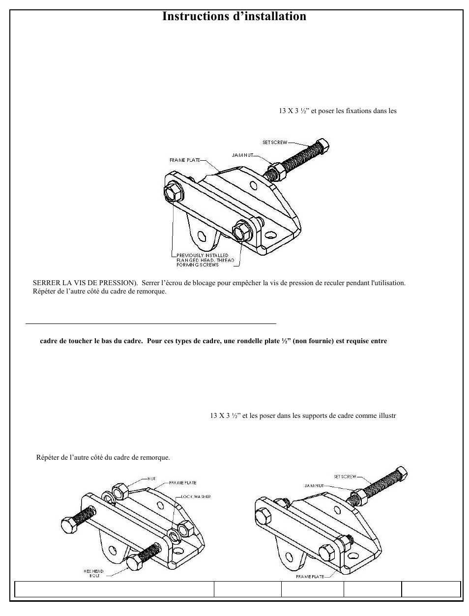 Instructions d’installation, Dual cam hp stabilisateur haute performance | Draw-Tite 26102 DUAL CAM HP User Manual | Page 17 / 30
