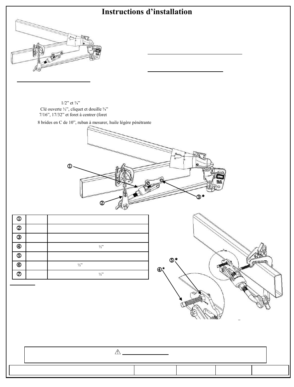 Instructions d’installation, Dual cam hp stabilisateur haute performance, Numéro de pièce | J k l * m * n | Draw-Tite 26015 DUAL CAM HP User Manual | Page 10 / 25